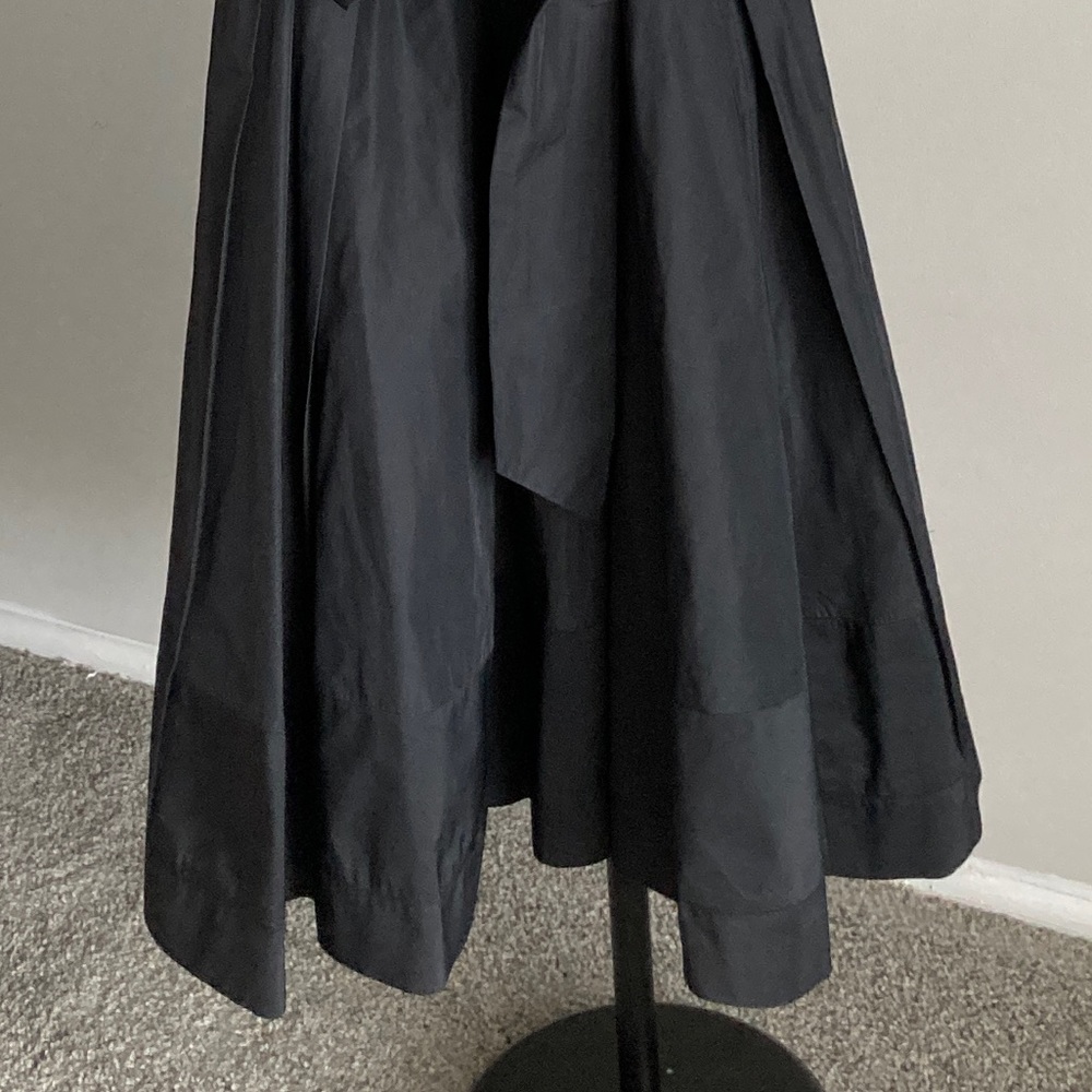 Lauren Ralph Lauren Womens 16 Black Jersey & Taffeta Pleated Belted Midi Dress - Picture 5 of 7